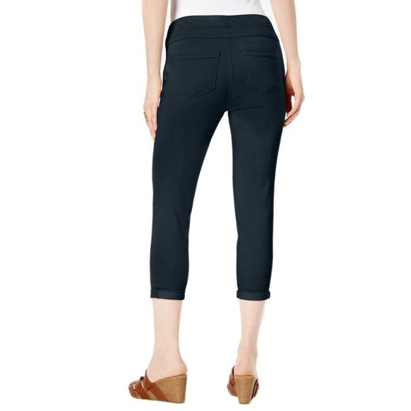 Style & Co Womens Petite Pull-On Capri Pants ( Petite, Deep Black) - Picture 2 of 15